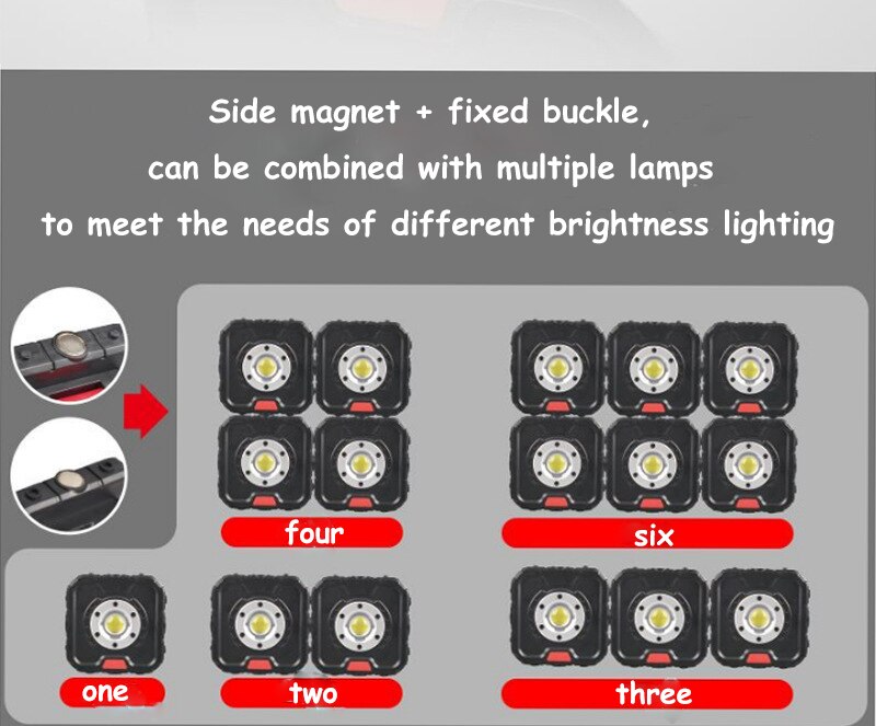 Portable COB LED Work Light Hand-held Magnet Searchlight Outdoor Maintenance Emergency Light Work Lamp for Car Repairing
