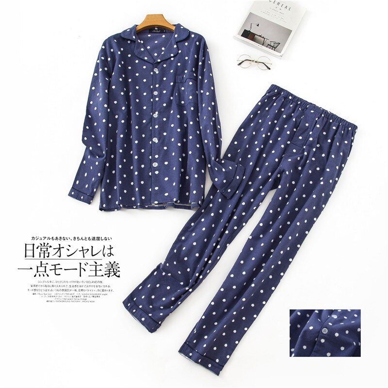 Pijama de franela a cuadros para hombre, conjunto de ropa de dormir suave de terciopelo, algodón, pantalones de manga larga, color negro, primavera y otoño, 100%: Azul / XL