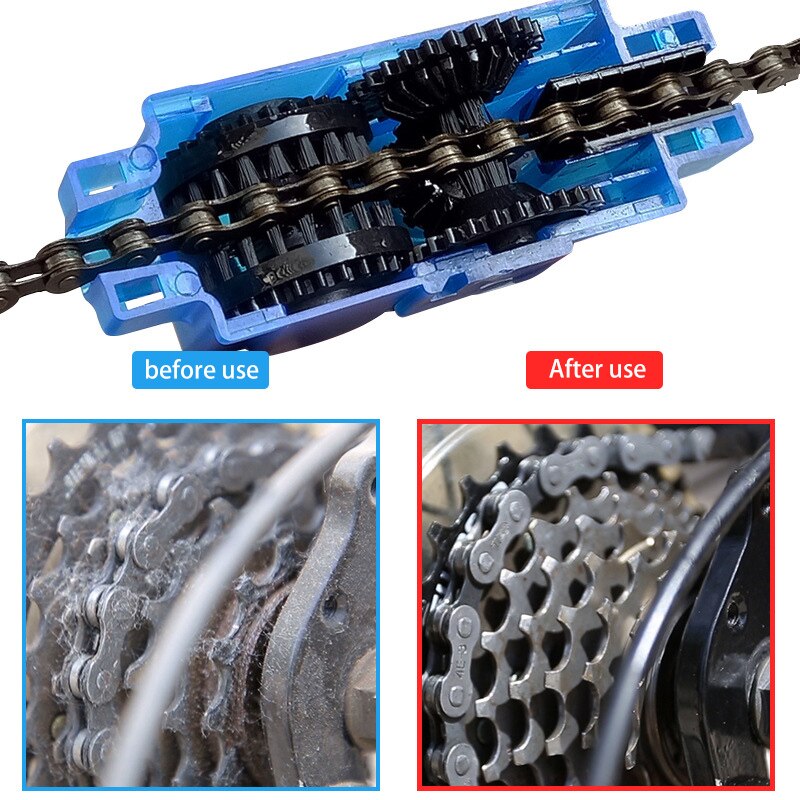 Mountain Bicycle Chain Cleaner Portable 3D Bicycle Chain Cleaner Bike Kit Bike Brushes Scrubber Wash Tool Bicycle Accessories