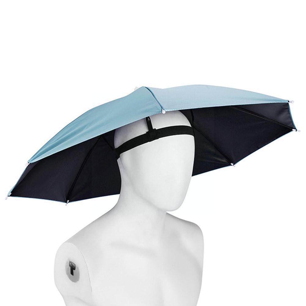 Chapéu do guarda-chuva portátil ao ar livre, protetor solar, impermeável, dobrável chapéus de praia, universal Headwear, sol Pesca Camping, U0F1
