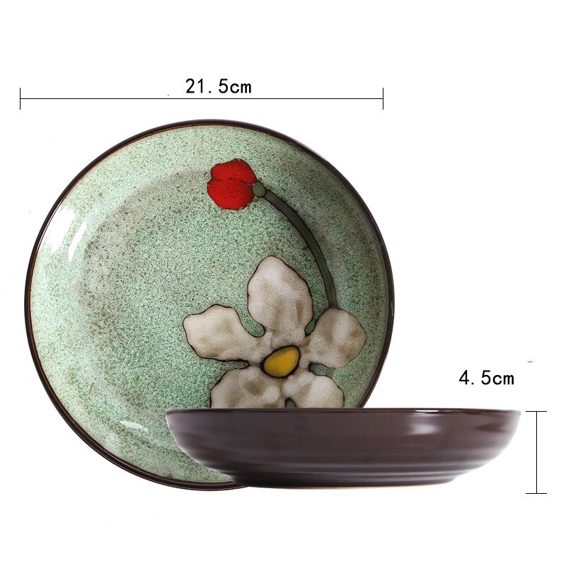 European-style dinner plate ceramic deep plate dinner plate service plate disc cake plate western food steak disc kitchen board: d