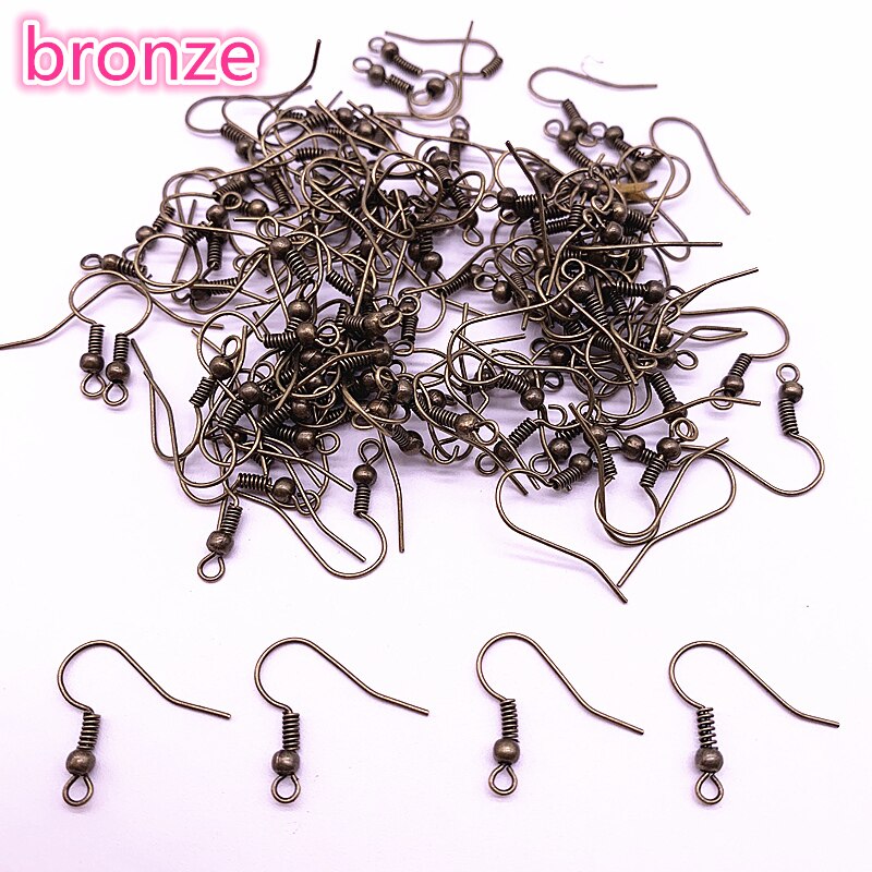 100pcs(50pair) 17x20mm Earring Findings Earrings Clasps Hooks Fittings DIY Jewelry Making Alloy Hook earrings Accessories: bronze