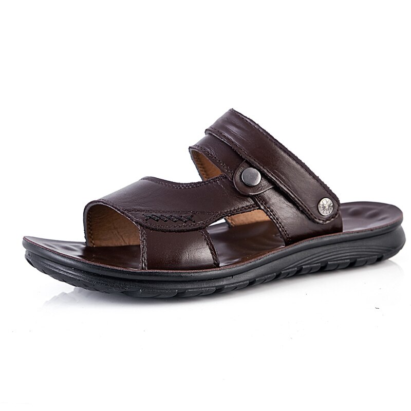 Couro size sandale calzature su praia pantofole comfort estive slip large luxury homme vietnam scarpa sandalo gladiatore sandali s: brown / 44