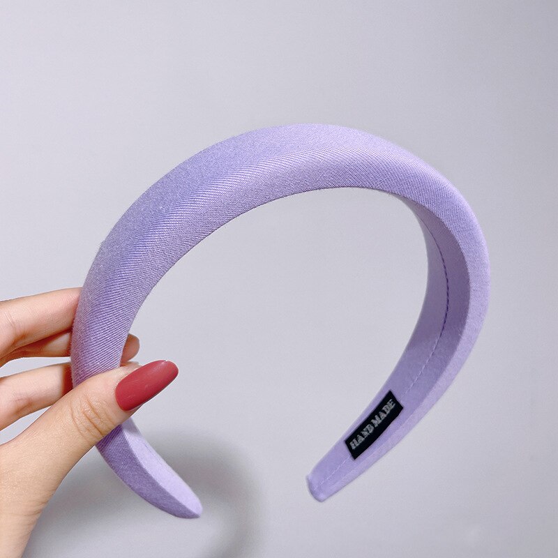 Serre-tête rembourré en velours épais pour femmes, accessoires de cheveux, à large lunette, antidérapant, en éponge, à la: 7