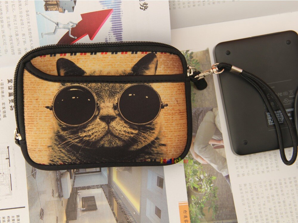 2.5" 2.5 inch Cat Soft External Hard Drive Disk bag case Protector for HDD/Phone/Camera/Mp5 Portable carrying pouch box #S