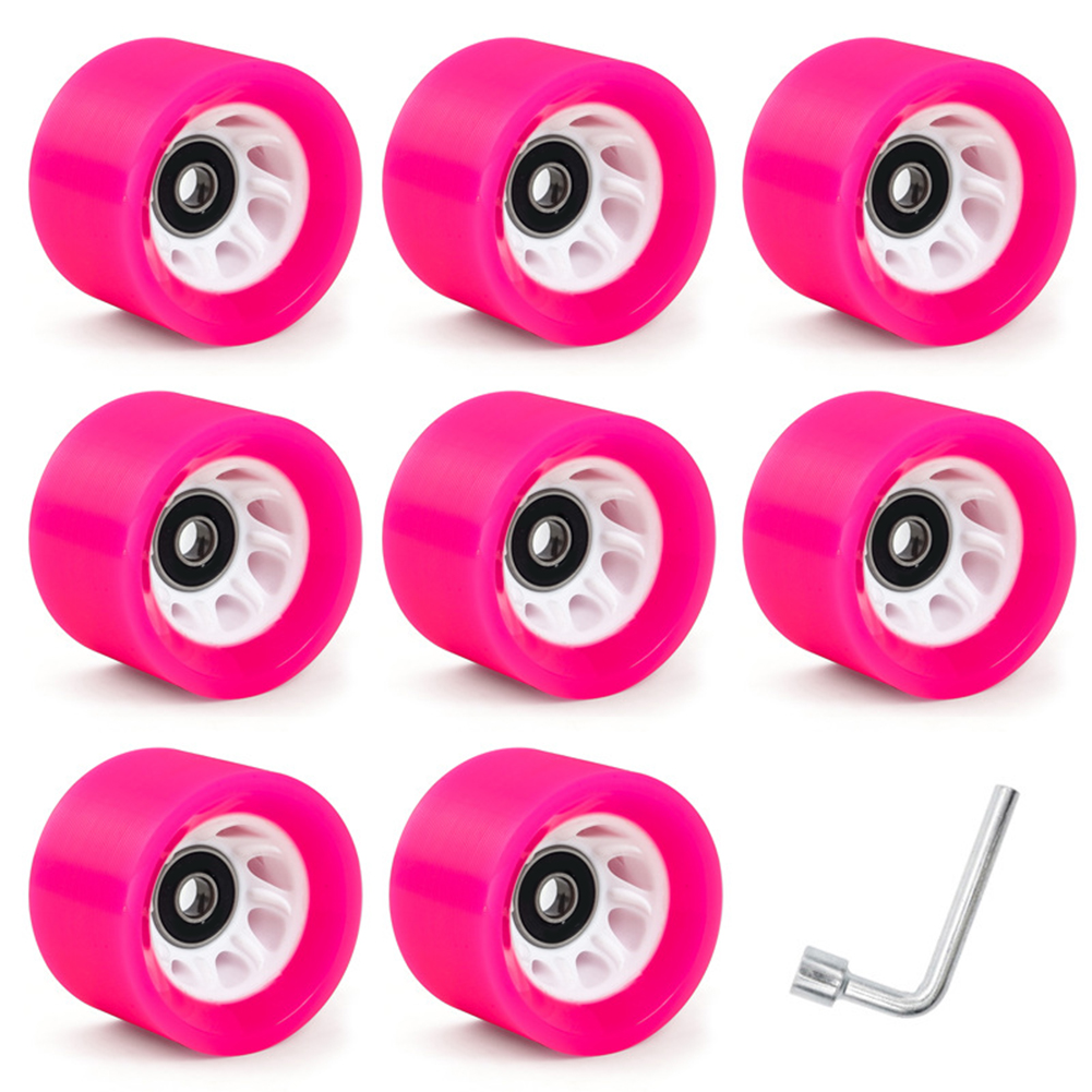 8Pcs 82A/90A/92A/95A Roller Skate Wheels For Double-Row Roller Skates Quad Skateboard Roller Skate Wheels Accessories: Burgundy