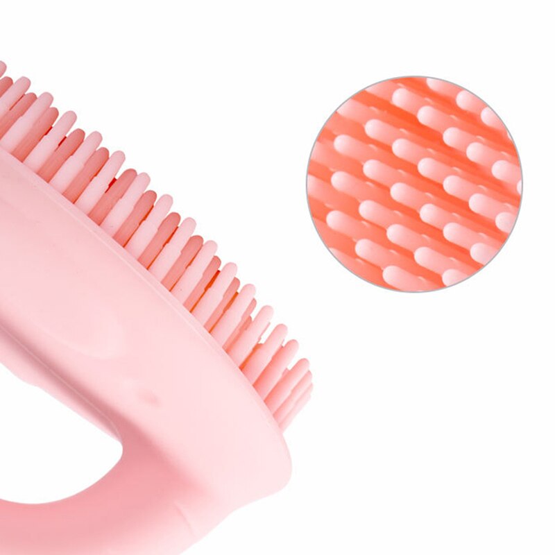 Escova de banho de bebê escova de massagem de silicone macio com alça infantil cabelo corpo purificador anti-bacteriano suprimentos de limpeza