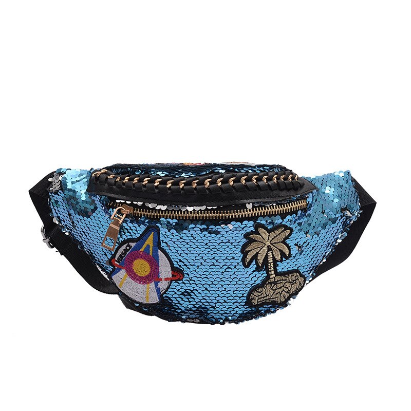 JZYZQBX Frauen Taille Pack Farbverlauf Pailletten Taille Beutel Banane Tasche fanny Pack frauen Gürtel Tasche riñonera mujer: 5 Taille Pack