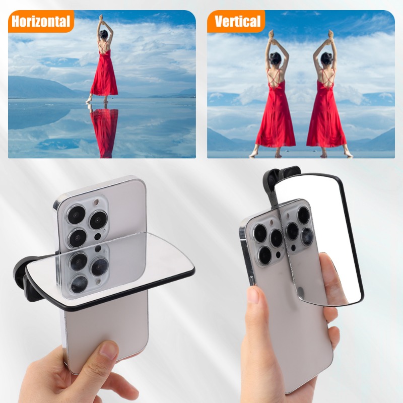 Phones Camera Mirror Reflection Clip for Iphone Samsung Xiaomi Reflection Camera Clip Selfie Reflector Phone Shooting Supplies
