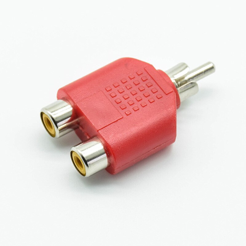 4 stks/partij RCA Y Splitter AV Audio Video Plug Converter 1 Man naar 2 Vrouwelijke Adapter Kit Lotus Kleur AV Jack RCA plug Naar Dubbele: Rood