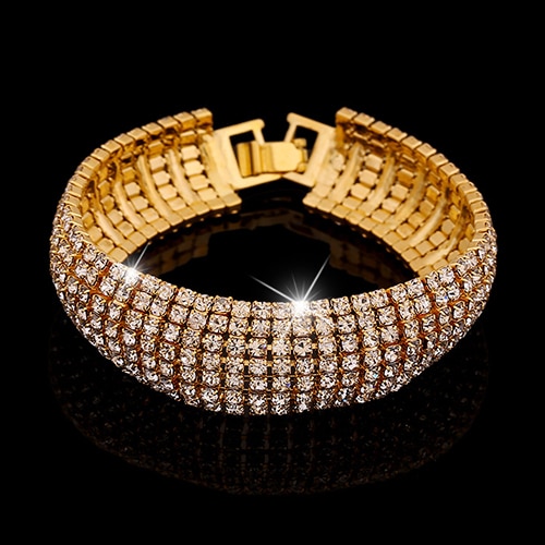 SALES！！ Women Roman Style Wide Bangle Rhinestone Bracelet Wedding Party Jewelry