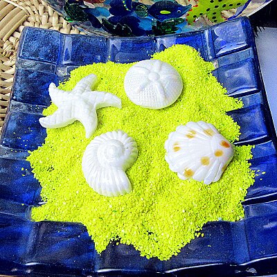 4pcs custom hand made Murano white glass shell/conch/Starfish figurines Marine style aquarium decorations crafts ornaments: Default Title