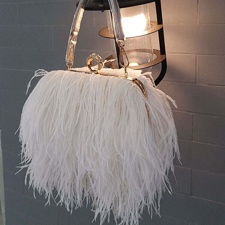 Tide Woman Package Package Evening Package Single Shoulder Chain Woman Package: white