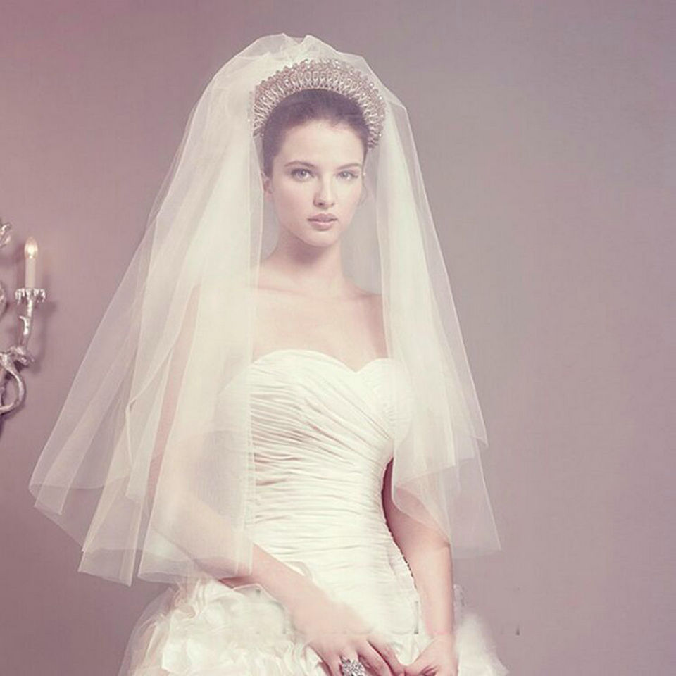 Top short bridal wedding veils two layer 75cm comb white Ivory veil for wedding party tulle veil