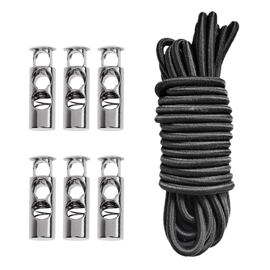 5m Elastic Bungee Rope Shock Cord Tie Down+6 Pieces Barrel 2 Hole Cordlocks