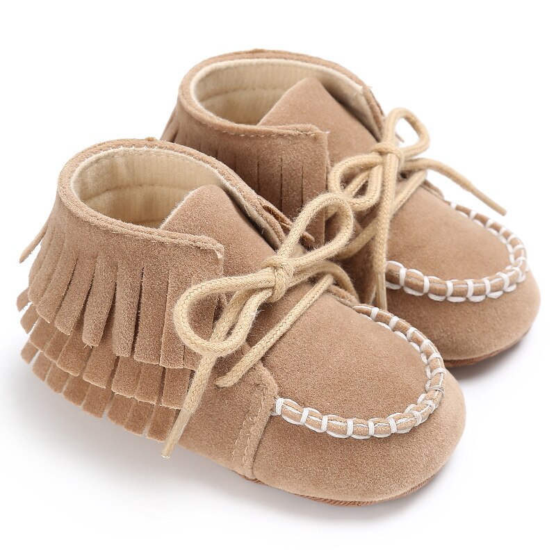 Chaussures de berceau à semelle souple 0-18M | Baskets mignonnes de Bandage pour bébés filles et garçons, Prewalker d'hiver chauds avec pompon: 12CMBrown