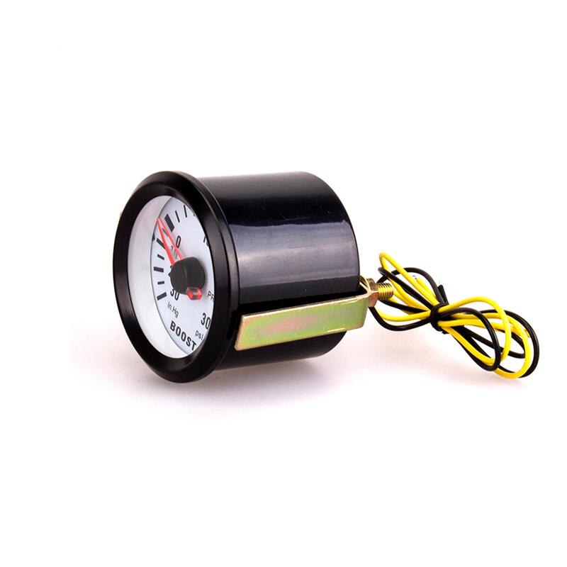 Auto Meter Boost Gauge 2 "52Mm Bar Turbo Boost Gauge -1 ~ 2 Bar / -30 ~ 30 Psi Vacuüm Druk Meter Voor Auto Blauw Licht Zwarte Rand 12V