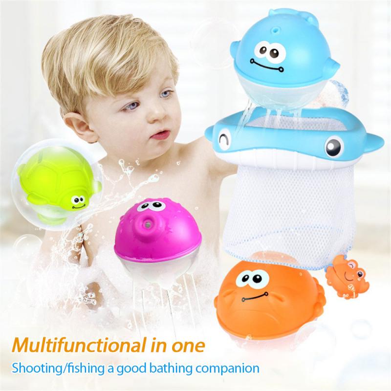 Bad Schießen Spielzeug Whale Fischernetz Baby Baden Spielzeug Kinder Nette Wasser Spray Dusche Spiel Schwimmen Wasser Spielzeug Kinder pools