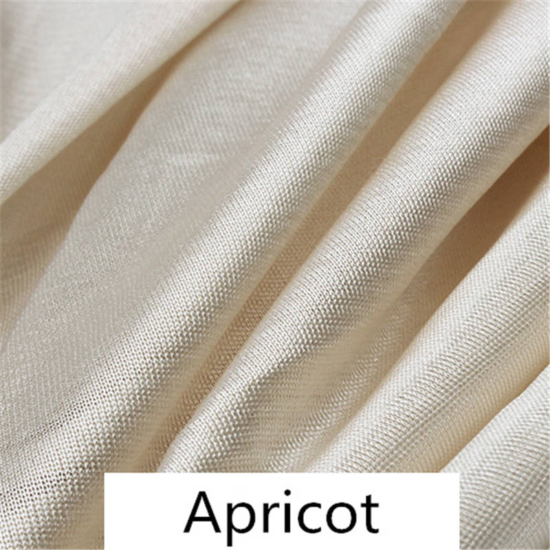 Strikket stof nederdel mellemfor blød silkebh undertøj for gardiner diy pude patchwork 1.7m bred 1m/1pc: Abrikos