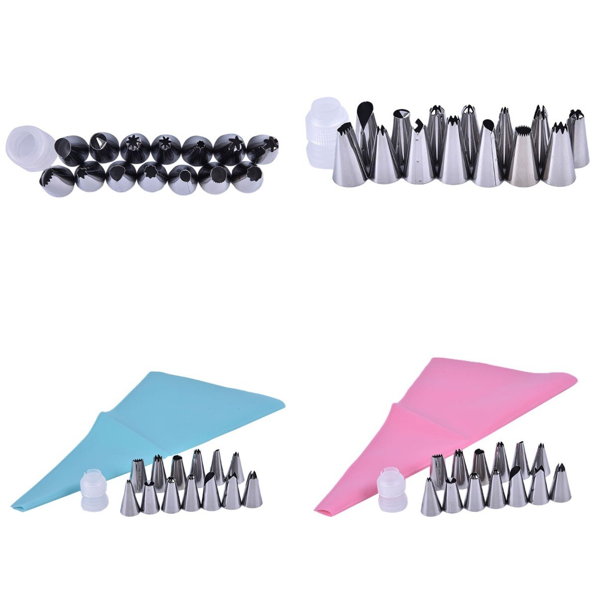 1 set siliconen keukenaccessoires glazuur spuitzak slagroom spuitzak roestvrijstalen spuitmond sets diy taartdecoratie 30*17.5cm