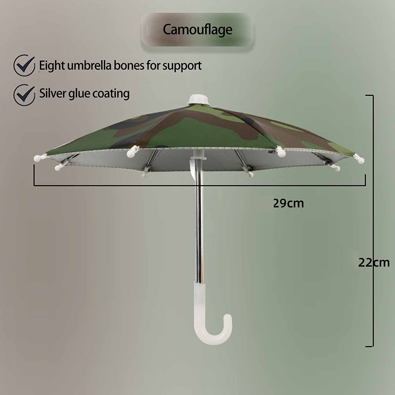 Universal Portable Mini Phone Umbrella Stand Outdoor Riding Waterproof Sunshade Mobile Phones Umbrella Bracket Holder: MULTICOLOR