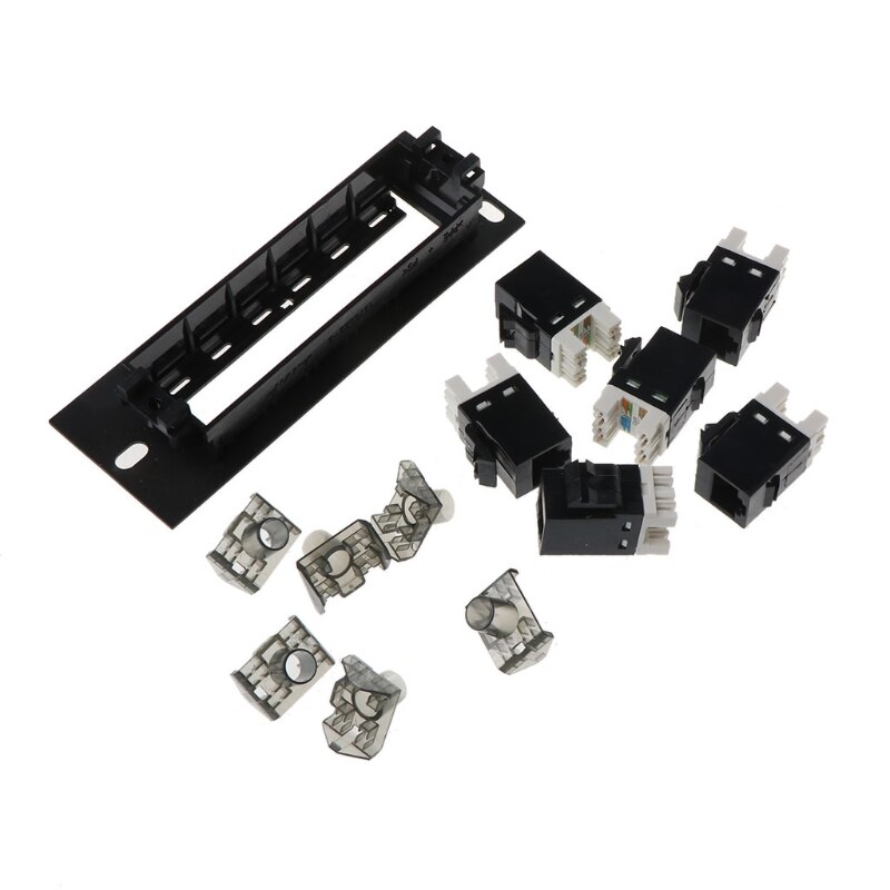 CAT6 Patch Panel Electronic Cable Wall Mount Rack Bracket LAN RJ45 Network Connection Wiring 6-core