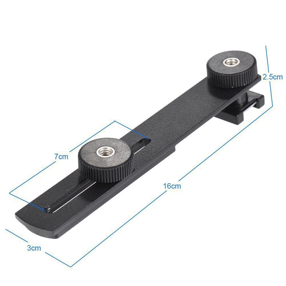 Camera Camcorder Flash Lamp Universele Arm Vullen Licht Beugel Statief Stand Metal Dual Head Shoe