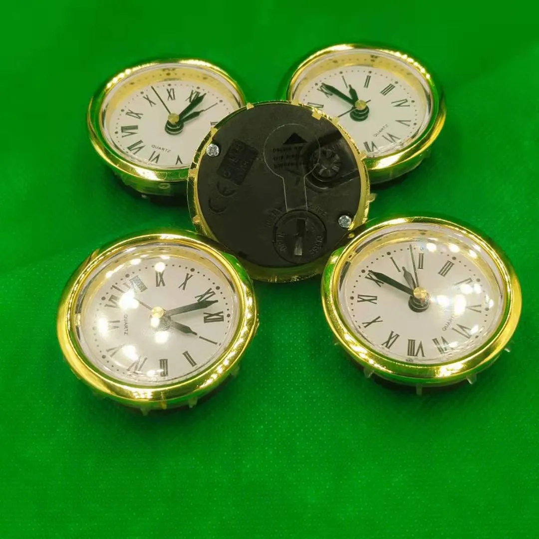 5 Stück Goldrand durchmesser 50mm Einsatz Quarzuhr für eingebauten Einsatz Uhren kopf DIY Schreibtisch uhr