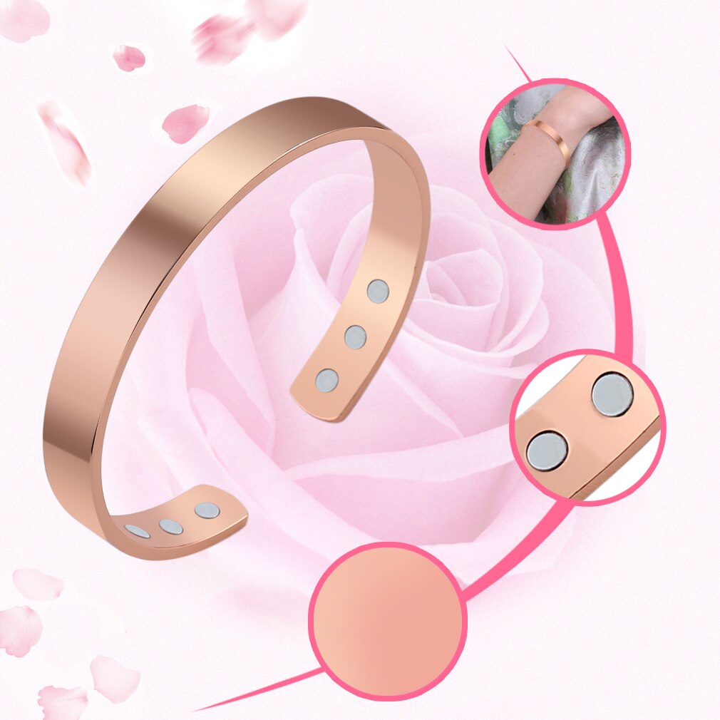 Lychee Magnetische Koperen Bangle Armband Healing Bio Therapie Artritis Pijn Manchet Armband Vrouwen Mannen Sieraden