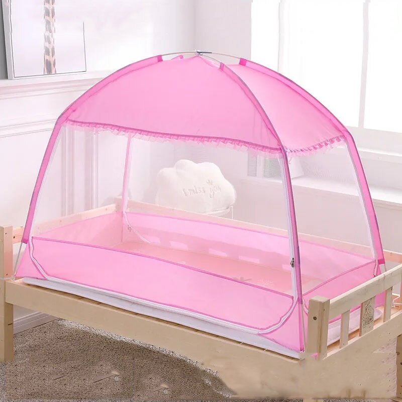 Grote Ruimte Versleutelde Mesh Klamboe Drie Deuren Yurt Babybedje Klamboe Volledige Bodem Kinderen Klamboe Cover: B2-80x160x120cm