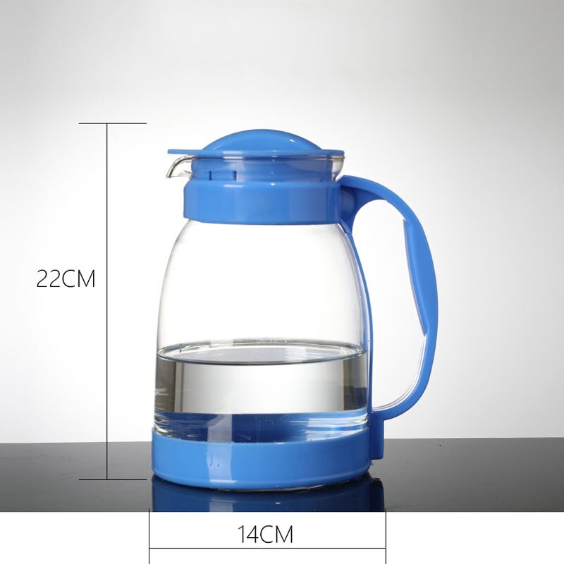 glass cup water bottle drinking glasses glass cup set glass drinkware: Blue2000ML