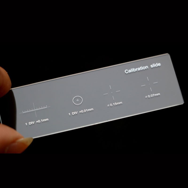 926 0.01Mm Microscope Slides Reticle Calibration Slide Ruler Cross Multifunctional Microscope Calibrating Ruler Stage Micrometer