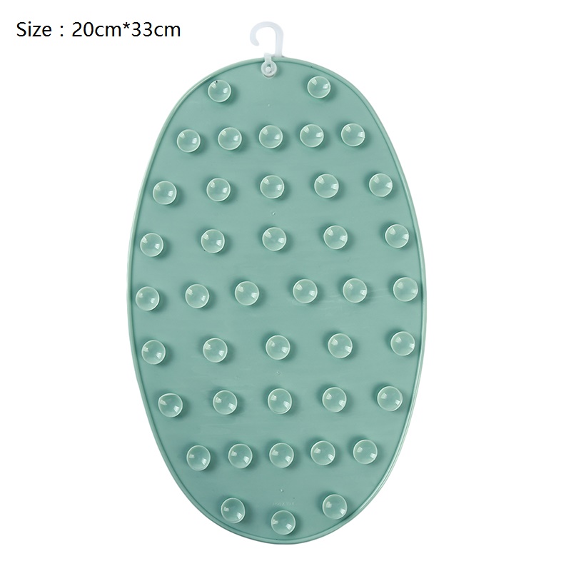 Non-slip Folding Silicone Washboard Suction Cup Laundry Tool Can Hang Space-saving Cleaning Tools Household Items Accessories: Round-Nordic Green
