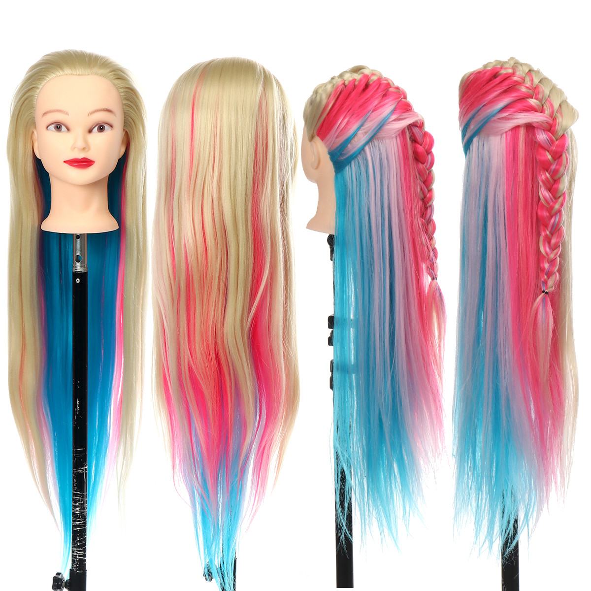 70cm Training Head For Salon Hairdressing Mannequin Dolls Hairstyles Styling Head With Clamp Can Be Curled Hair