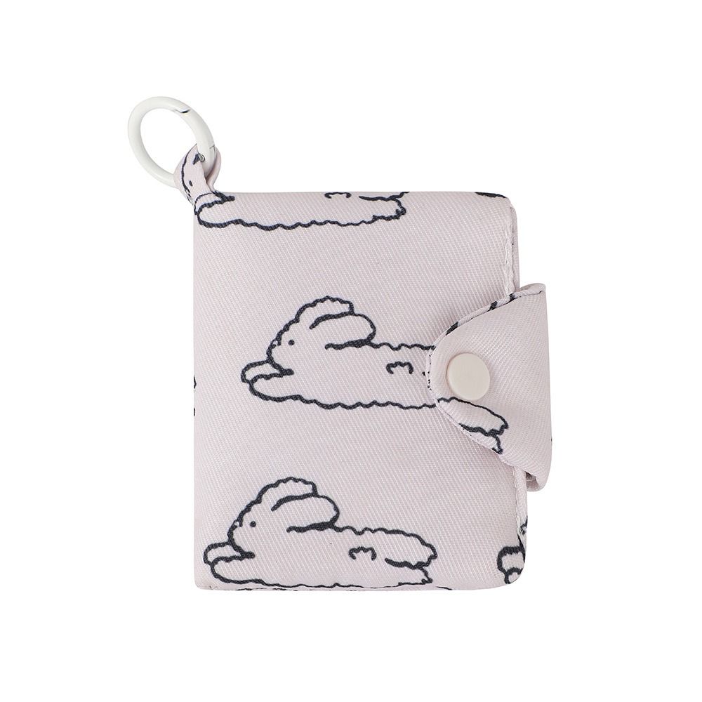 Cute Student Coin Purse Card Simplicity Floral Korean Wallet Card Holder for Girls Portable Cute Small Storage Bag: Beige