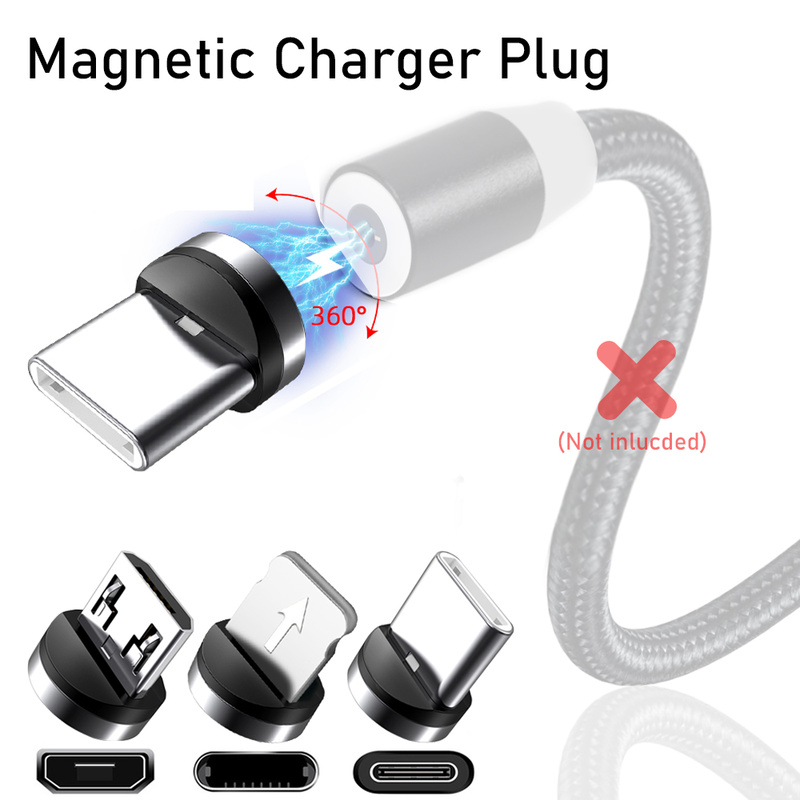 1/5pcs Round Magnetic Cable Tip Micro USB Charging Cable Plug USB Type C Magnet Cable Adapter for Iphone Magnet Charger Adapter