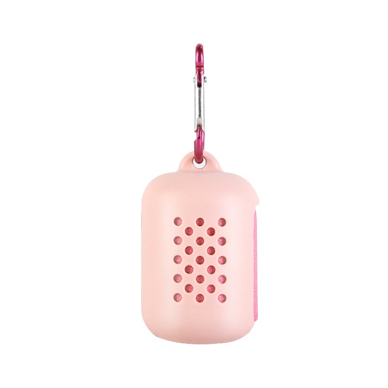 Voyage pliable Mini serviette Portable randonnée Camping séchage rapide serviette avec étui en silicone outil de plein air sport visage petite serviette outils: Rose