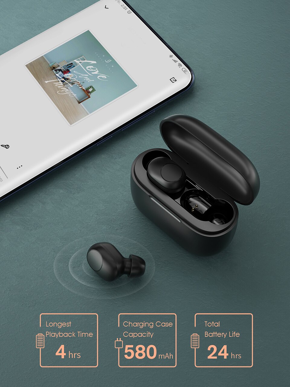 Haylou GT5 Ultra-niedrige latenz kabellos Bluetooth Kopfhörer, AAC HD Stereo Klang Dual Meister ohrhörer