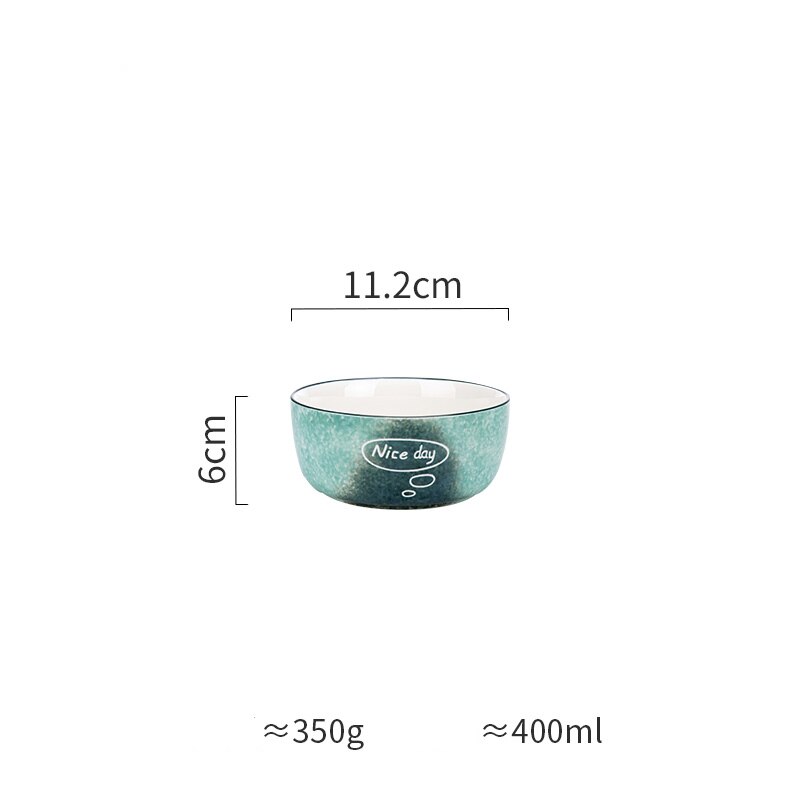 Timemore nordisk gradient porcelæn middagstallerken og fade skålsæt keramisk nudelsuppe salat biural skål oval fisketallerken: 4.75 tommer skål