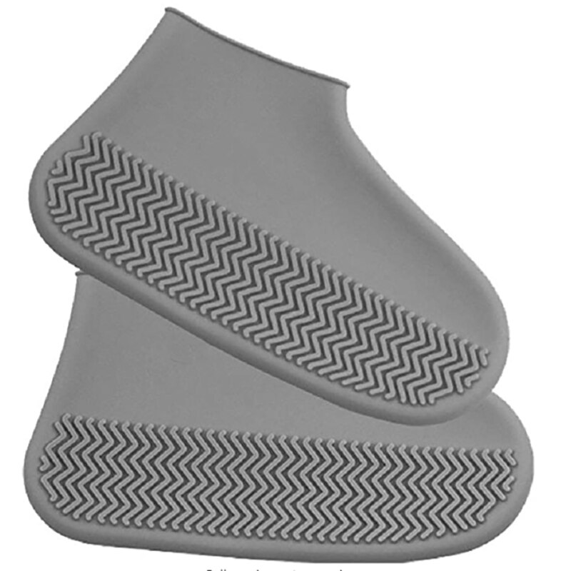 Silicone Rain Boots Cover Waterproof Cotton Pad Non-Slip Wear-Resistant Outdoor Pocket Shoe Cover: G