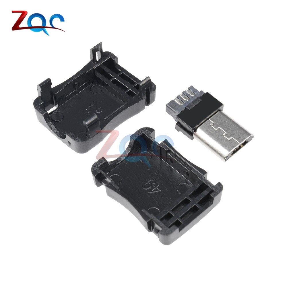 10PCS DIY Micro USB 5 Pin T Port Male Plug Socket Connector with Plastic Cover