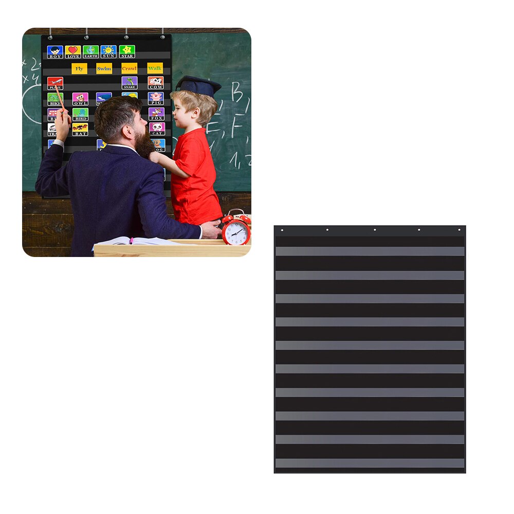10 Giant Standard Insert Card Home Scheduling Easy Mounting Transparent Pocket Chart Classroom Teaching Learning Resources