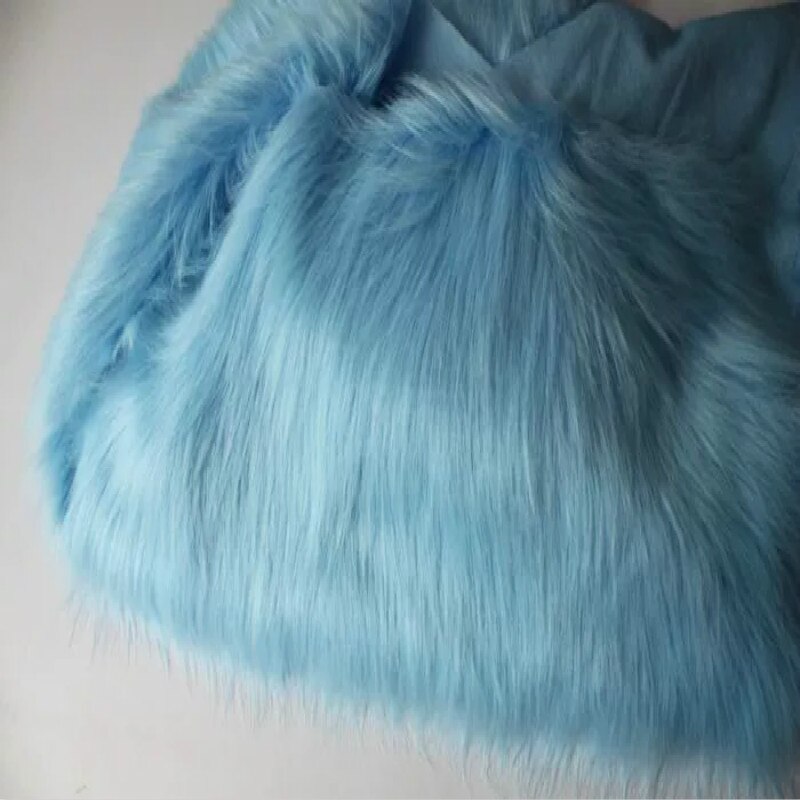 light blue Imitation plush fur cloth fabric use for counter display cloth interior decoration Cosplay background cloth 1Meter