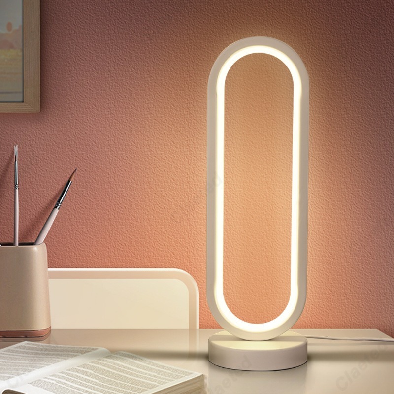 Led Ovale Bureaulamp Retro Eenvoudig Dimbaar Usb Plug-In Slaapkamer Bedlampje Warm Bar Restaurant Sfeer Decoratie Verlichting