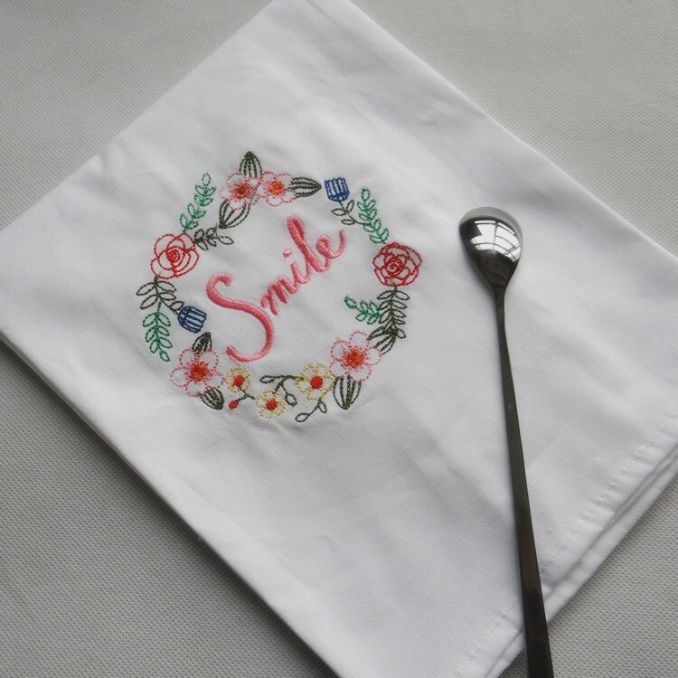 Katoen Wit Geborduurd Wijn Cup Handdoek Thuis Doek Servet Keuken Handdoeken Custom Servetten Placemats