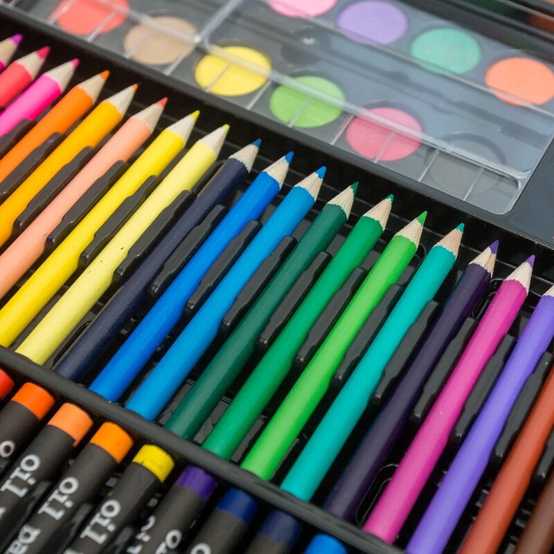 150 Pcs Kids Art Set Children Drawing Set Water Color Pen Crayon Oil Pastel Painting Drawing Tool Art supplies stationery set