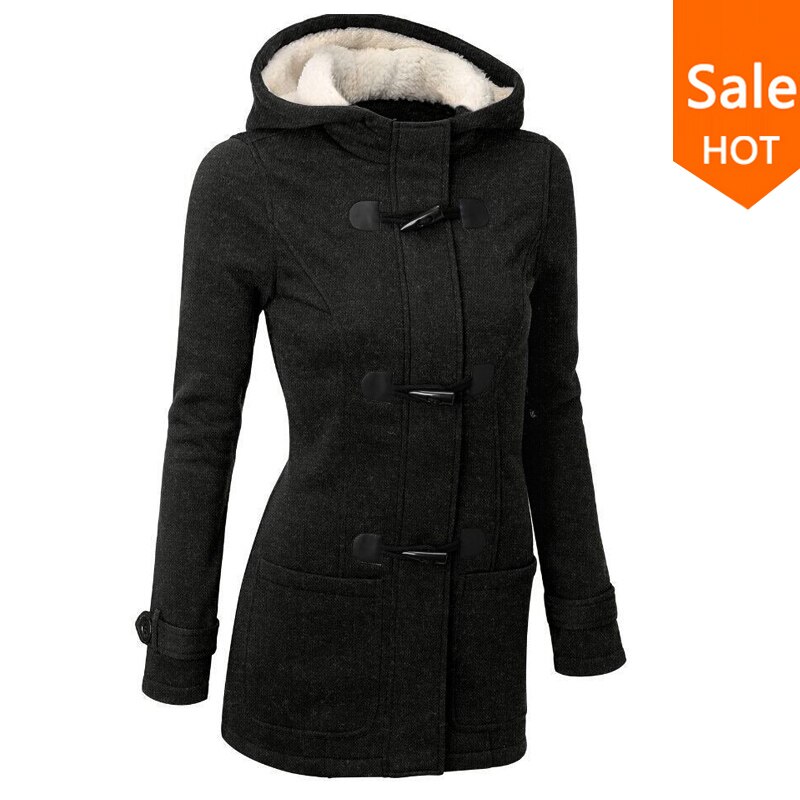 Vrouwen Causale Jas Lente Herfst vrouwen Overjas Vrouwelijke Kapmantel Rits Claxon Uitloper Jas Casaco Feminino: Black / S