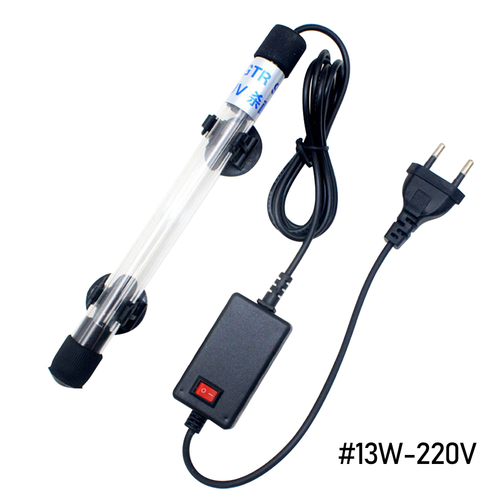Submersible UV Sterilizer Lamp Ultraviolet Light Diving Sterilization Lamp Disinfection for Aquarium Water Fish Tank Pond 5-13W: 13W-220V