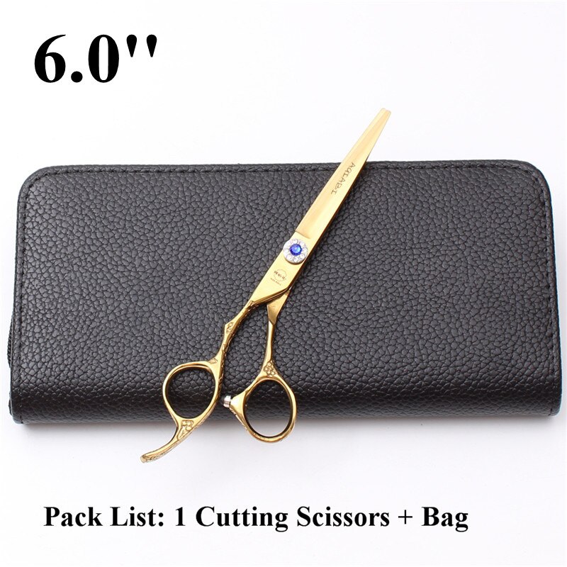 A8002 6.0 '' lefty 440c aqiabi guld klippesaks tyndere saks frisør saks hår saks klipning sæt: A8002 jin  c 6y