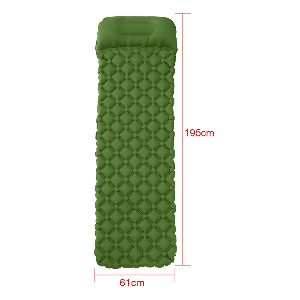 Inflatable Mattress Ultralight Sleeping Pad Camping Hiking Mat Air Mattress Folding Bed Travel Sleeping Mat with Storage Bag: Army Green